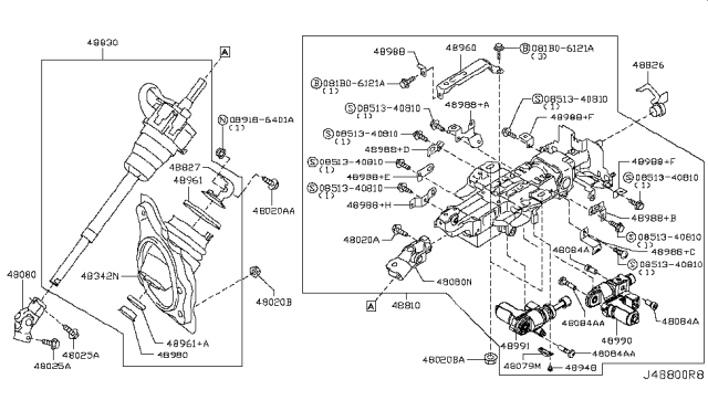 2012 Infiniti M56 Steering Column Diagram 1