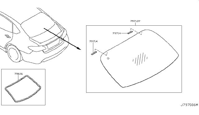 2019 Infiniti Q70L Rear Window Diagram