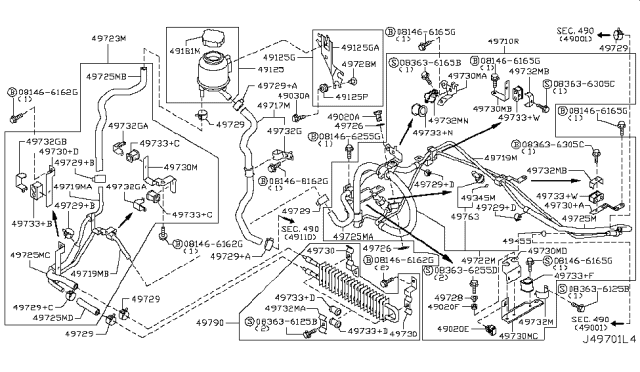 2011 Infiniti M37 Power Steering Piping Diagram 1