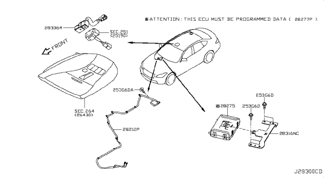 2018 Infiniti Q70L Box-TELEMATIC Diagram for 28275-6FL0B