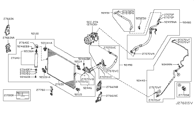 2014 Infiniti Q70 Gas Condenser,Liquid Tank & Piping Diagram 4