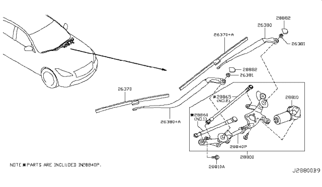 2012 Infiniti M56 Windshield Wiper Diagram