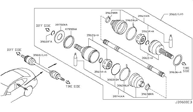 2012 Infiniti M56 Rear Drive Shaft Diagram 1