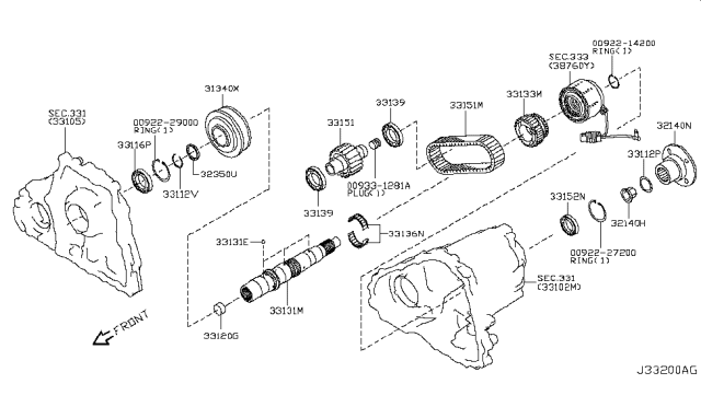 2011 Infiniti M37 Transfer Gear Diagram 1