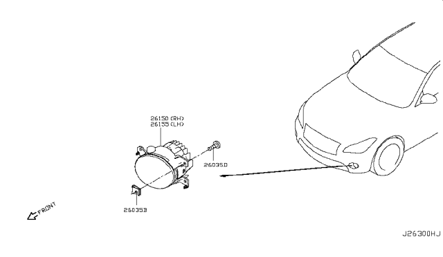 2016 Infiniti Q70L Fog,Daytime Running & Driving Lamp Diagram