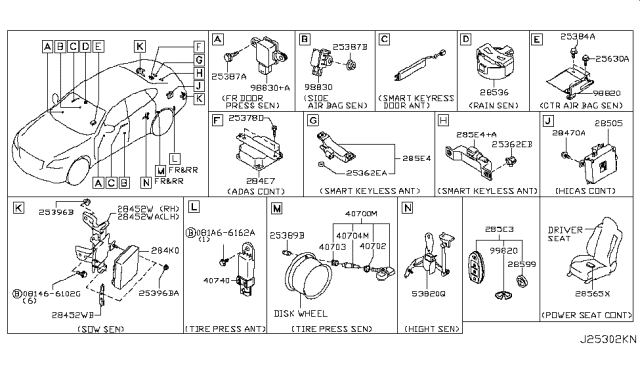 2014 Infiniti Q70 Gas Electrical Unit Diagram 2