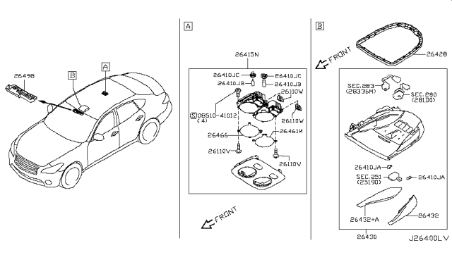 2014 Infiniti Q70 Room Lamp Diagram 1