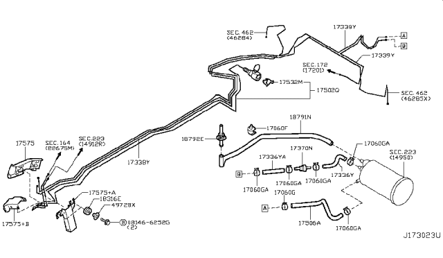 2015 Infiniti Q70 Fuel Piping Diagram 8