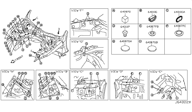 2019 Infiniti Q70 Hood Ledge & Fitting Diagram 2