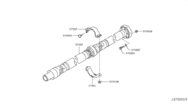 2013 Infiniti M37 Propeller Shaft Diagram 1