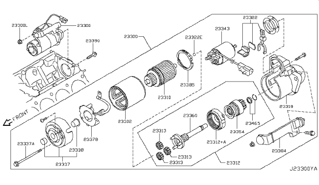 2015 Infiniti Q70L Motor Assy-Starter Diagram for 23300-1CA0C