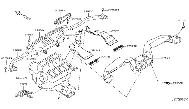 2018 Infiniti Q70L Nozzle & Duct Diagram 2