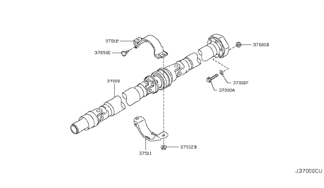 2015 Infiniti Q70L Propeller Shaft Diagram 3