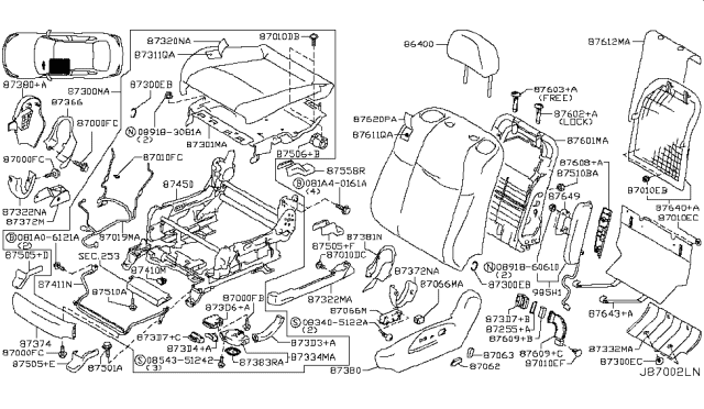 2011 Infiniti M56 Front Seat Diagram 3