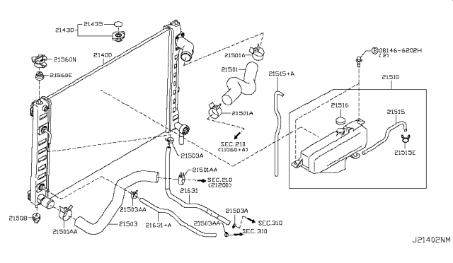 2012 Infiniti M56 Radiator,Shroud & Inverter Cooling Diagram 3