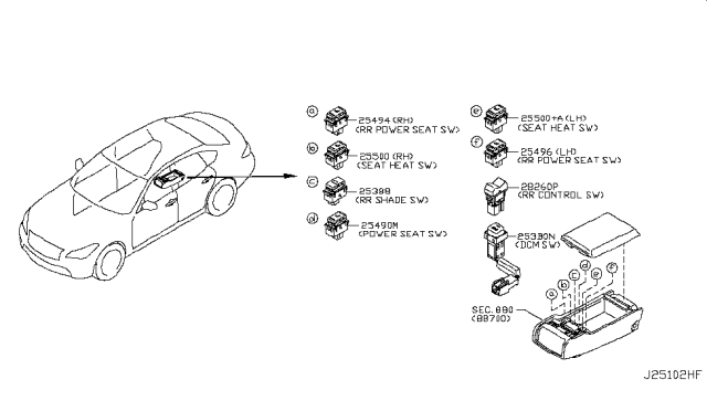 2014 Infiniti Q70 Switch Diagram 3