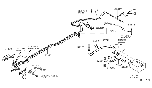 2017 Infiniti Q70L Fuel Piping Diagram 6