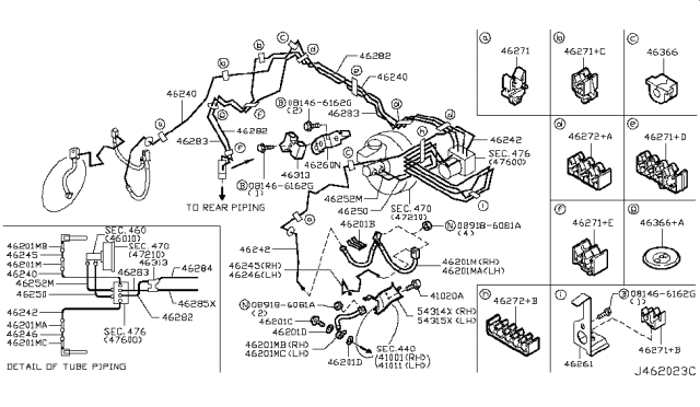 2012 Infiniti M37 Brake Piping & Control Diagram 8