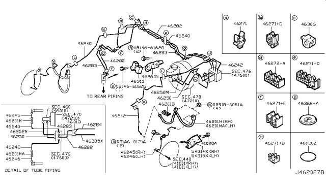 2013 Infiniti M56 Brake Piping & Control Diagram 6