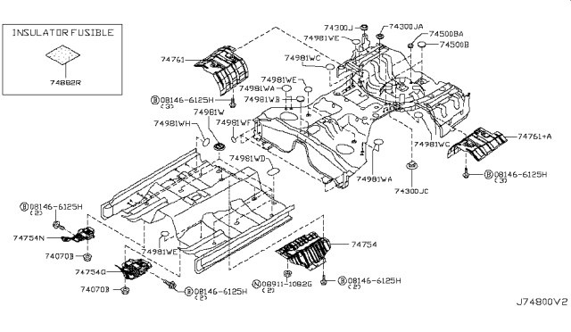 2012 Infiniti M37 Floor Fitting Diagram 3