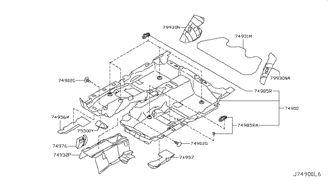 2011 Infiniti M37 Floor Trimming Diagram 3