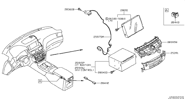 2018 Infiniti Q70 Antenna Assy-Gps Diagram for 25975-5UV1A