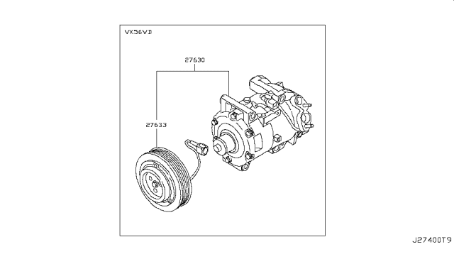 2018 Infiniti Q70 Compressor - Cooler Diagram for 92600-1CB2A