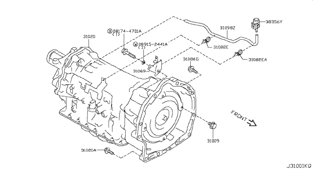 2011 Infiniti M56 Auto Transmission,Transaxle & Fitting Diagram 1