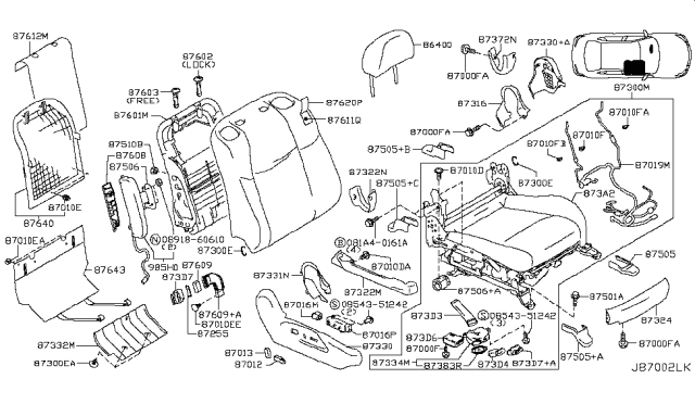 2011 Infiniti M56 Front Seat Diagram 8