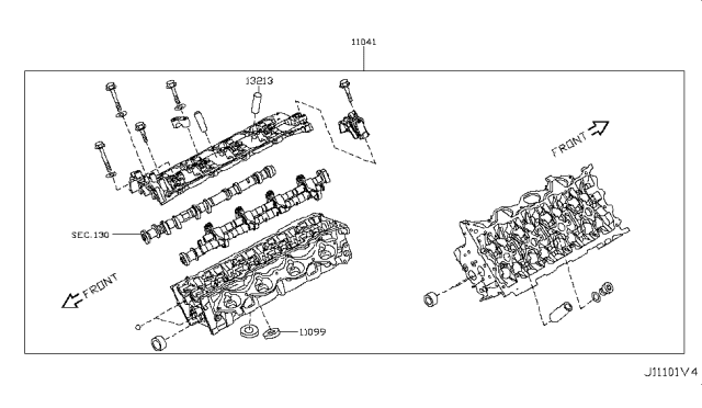 2019 Infiniti Q70 Gas Cylinder Head & Rocker Cover Diagram 5
