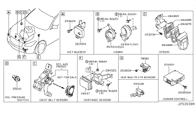 2014 Infiniti Q70 Ipdm Engine Room Control Unit Assembly Diagram for 284B7-1MF6B