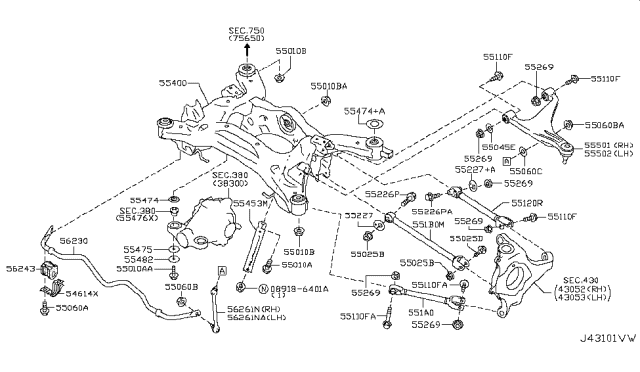 2018 Infiniti Q70L Rear Suspension Diagram 5