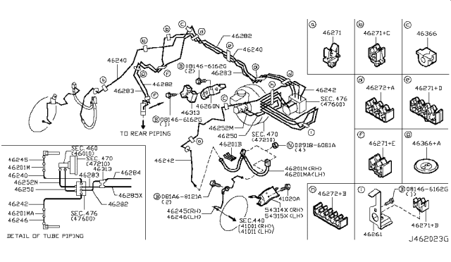 2011 Infiniti M56 Brake Piping & Control Diagram 3