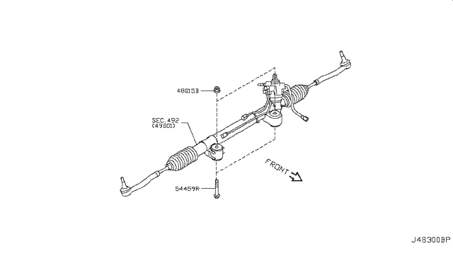 2015 Infiniti Q70 Steering Gear Mounting Diagram 2