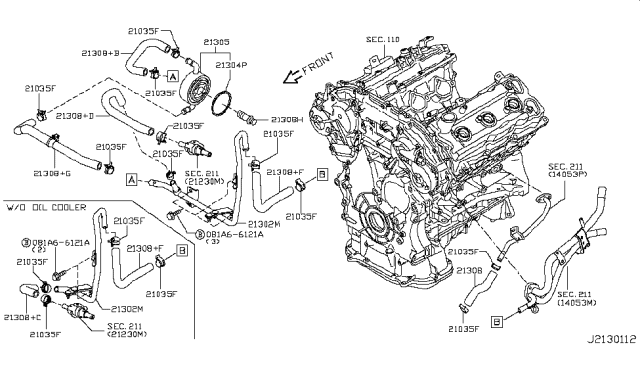 2018 Infiniti Q70L Oil Cooler Diagram 5