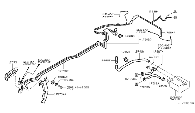 2017 Infiniti Q70L Fuel Piping Diagram 7