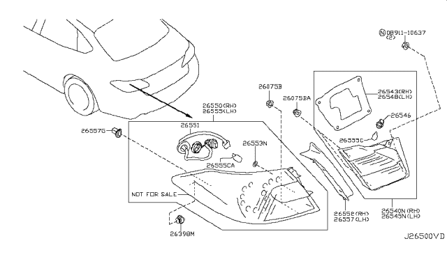 2013 Infiniti M37 Rear Combination Lamp Diagram 3