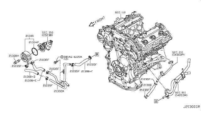 2016 Infiniti Q70L Oil Cooler Diagram 3