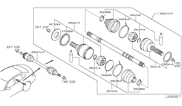 2012 Infiniti M37 Rear Drive Shaft Diagram 2