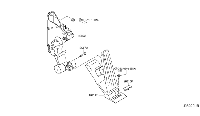 2018 Infiniti Q70 Gas Accelerator Linkage Diagram 2