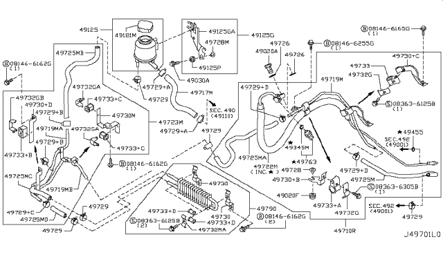 2012 Infiniti M37 Power Steering Piping Diagram 9