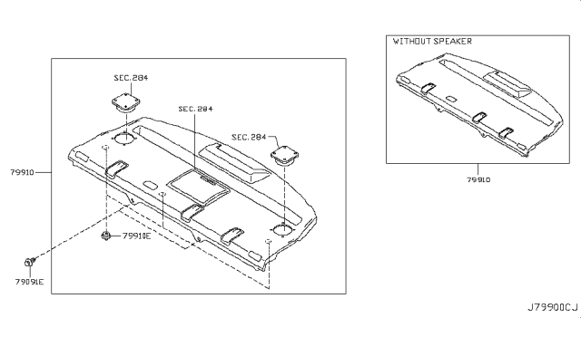 2018 Infiniti Q70L Rear Trimming Diagram 1