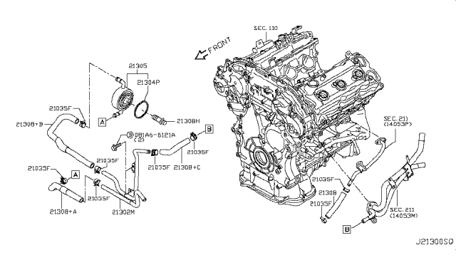 2018 Infiniti Q70L Oil Cooler Diagram 1