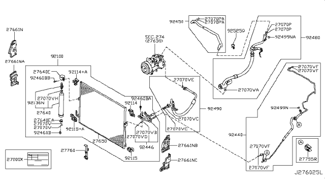2017 Infiniti Q70 Gas Condenser,Liquid Tank & Piping Diagram 4