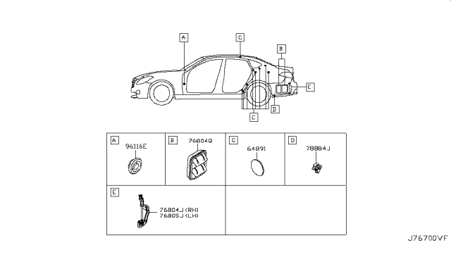 2015 Infiniti Q70L Body Side Fitting Diagram 7