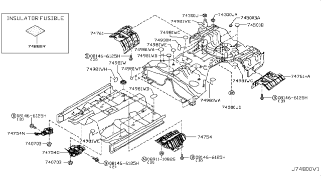 2012 Infiniti M37 Floor Fitting Diagram 4