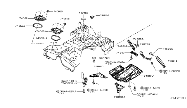 2014 Infiniti Q70 Floor Fitting Diagram 9