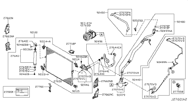 2012 Infiniti M56 Condenser,Liquid Tank & Piping Diagram 1