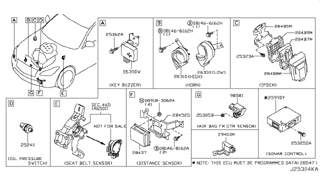 2019 Infiniti Q70 Cover-IPDM Diagram for 284B8-1MA0A