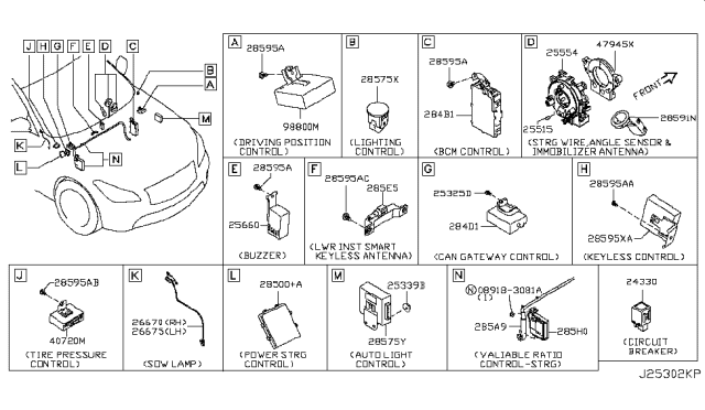 2014 Infiniti Q70 Gas Electrical Unit Diagram 8